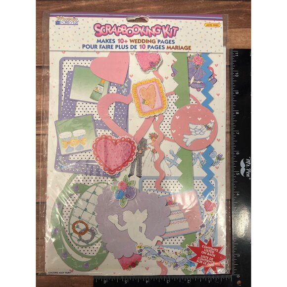 Scrapbooking Kit For Wedding Pages 8.5" X 11" Makes 10+ Pages Vtg 1999 - Picture 2 of 5